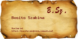 Bosits Szabina névjegykártya